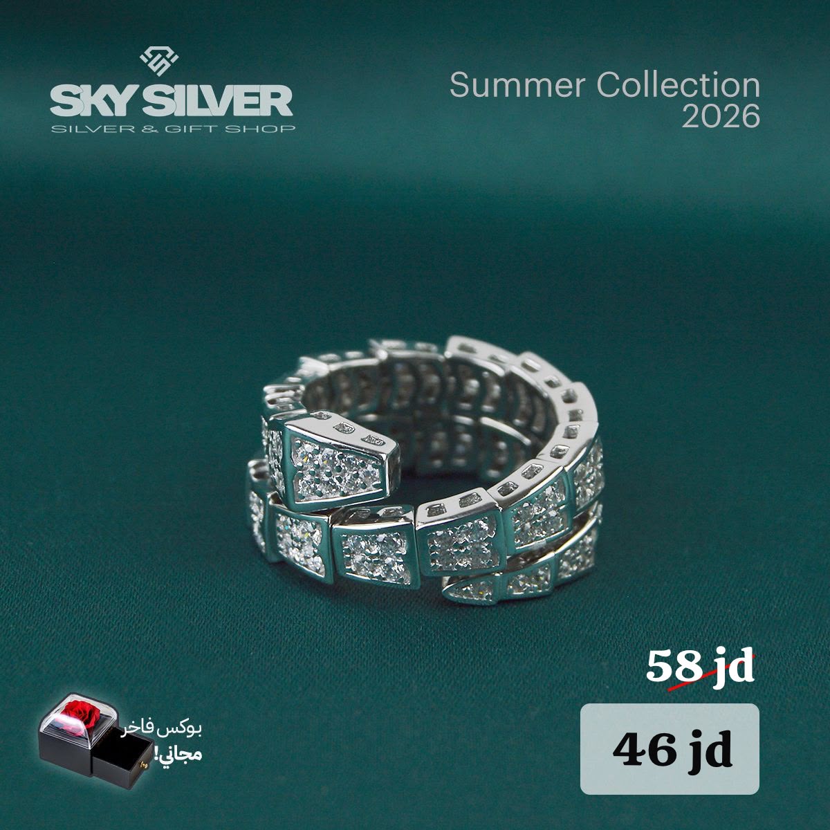 Elegant silver ring